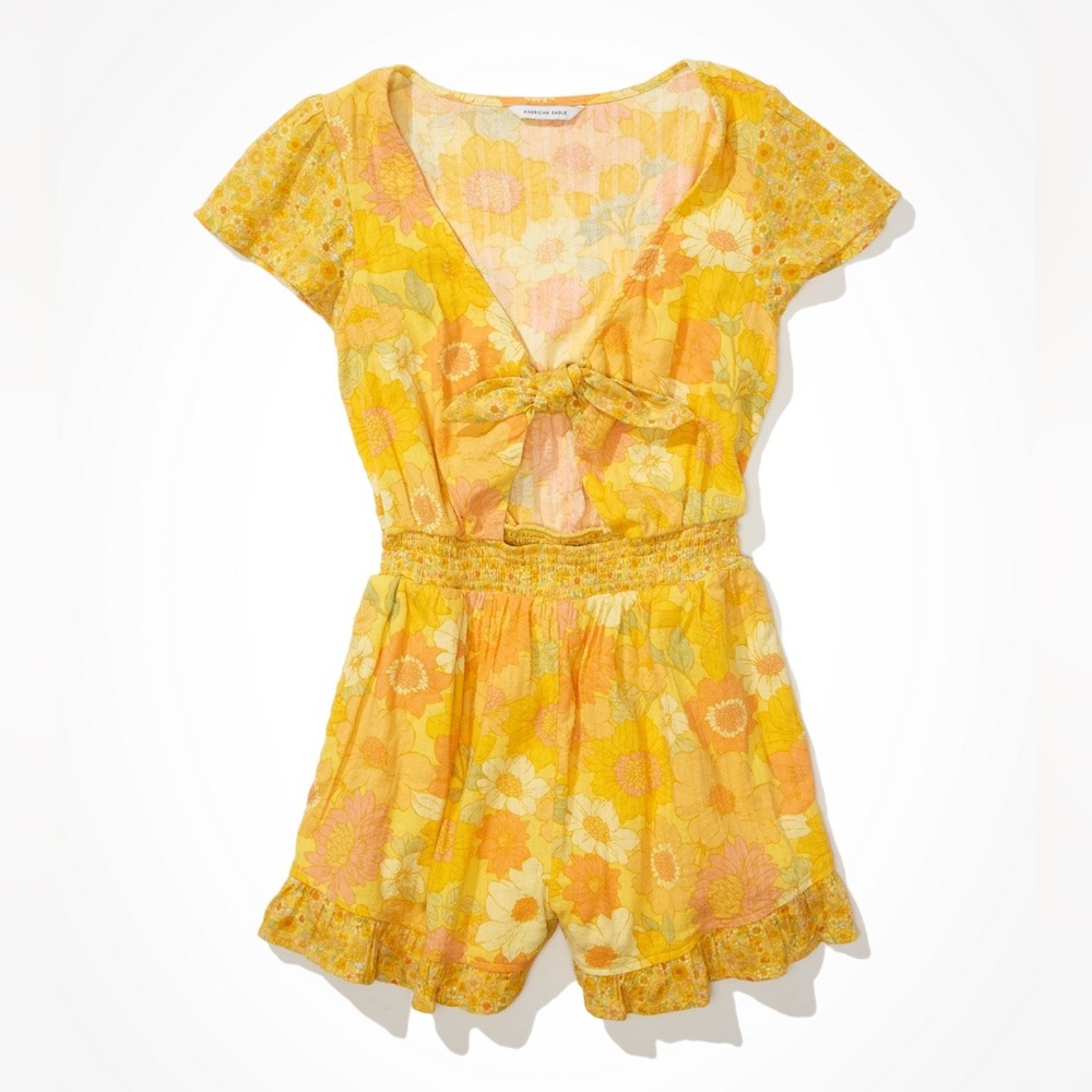 NWT American Eagle Outfitters Yellow Romper Size XL - Picture 2 of 8